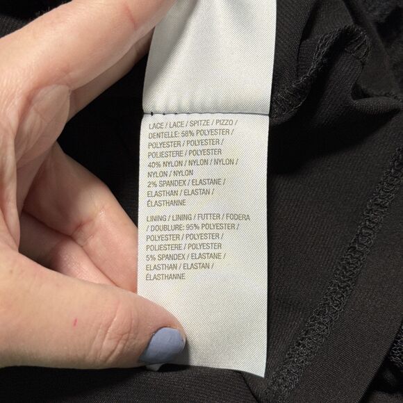 Susan Graver Crochet Lace Top Womens Medium Black Grunge Whimsigoth Witchy Vamp - Picture 12 of 12